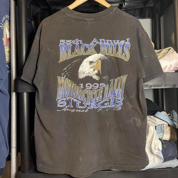 Vintage 90s smoked out faded motorcycle rally - Picture 7 of 8